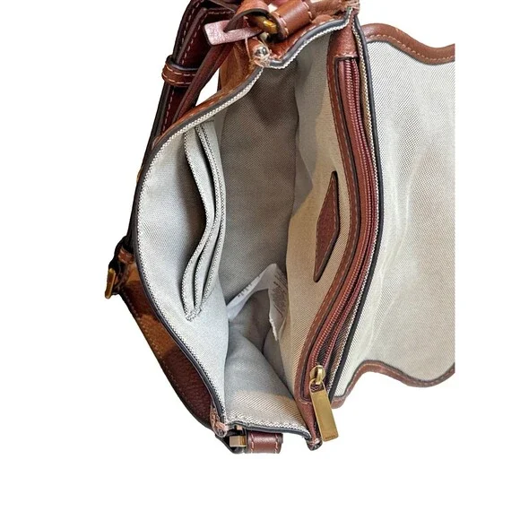 Fossil Heritage Mini Flap Crossbody Bag Brown Leather  EUC - Picture 7 of 16